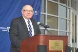 Former West Hills College District Chancellor Frank Gornick last year at the West Hills College Lemoore Student Union opening.